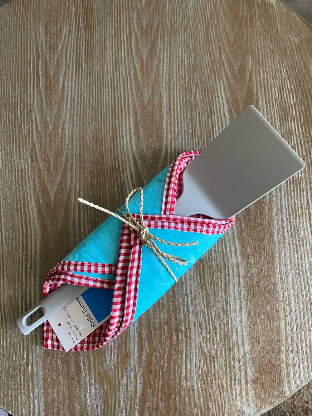 Handmade Reversible Red Gingham & Aqua Pot Holder (Set of 2)